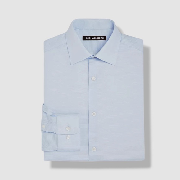 NWT Michael Kors Kids Boy's Blue Tonal Stripe Collared Button-Up Dress Shirt -14 - Picture 1 of 1